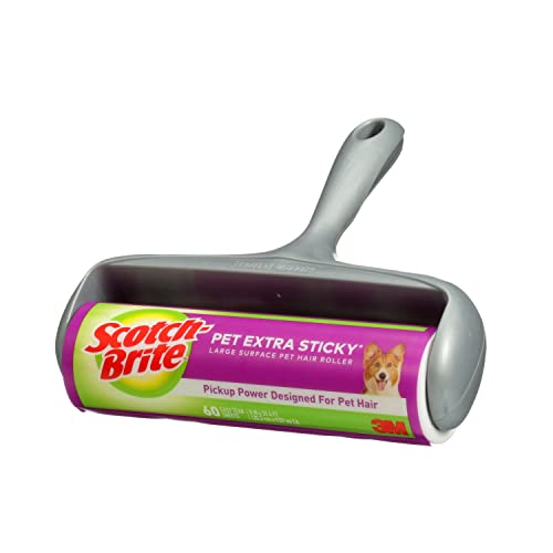 Pet Extra Sticky Large Surface Roller, Designed for Pet Hair (60 Sheets) + 50% Stickier Large Surface Roller Refill, 60 Sheets (Pack of 4), 240 Sheets Total - view 7