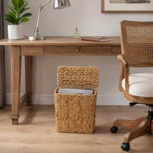 Wicker Trash Can, Small Bathroom Trash Can with Lid, 3 Gallon - view 6