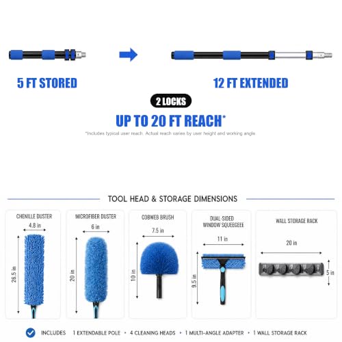 20ft High Ceiling Duster Kit with 5-12ft Extension Pole - view 2