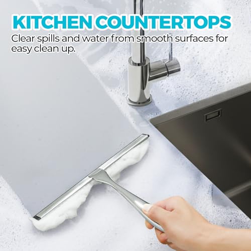 2pcs Shower Squeegee for Glass Doors with Adhesive Hanging Hook Set - view 6