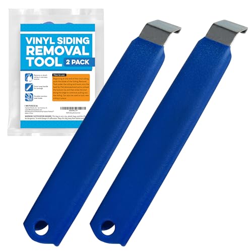 Vinyl Siding Removal Tool Kit - Pack of 2, Blue - One-Piece Steel Zip Tool for Siding Removal - 7-Inch Extra-Leverage & Comfort-Grip Handles