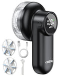 Rechargeable Fabric Shaver, Lint Shaver with Digital Display, Sweater Shaver with 6-Leaf Blades and Safety Lock, 3-Speeds Defuzzer Remove Fuzz, Pills from Clothes, Furniture, Sofa, Blanket