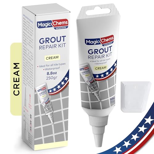 Grout Repair Kit, Cream, Fast Drying Sealer & Filler, 8.8 oz