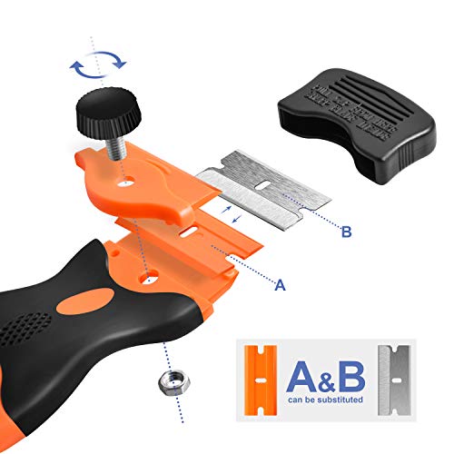 Razor Blade Scraper, 2 Pack Double Edge Razor Scraper Remover Tool - view 2