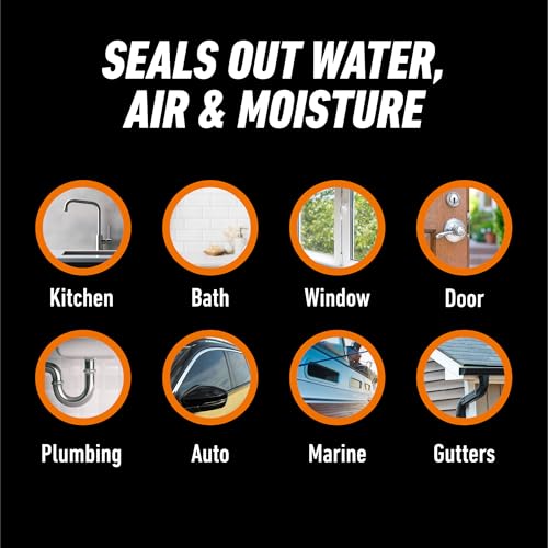 100% Silicone Waterproof Caulk, All-Purpose, White, 10 oz Cartridge - view 3