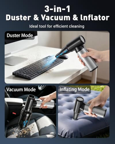 Compressed Air Duster & Vacuum 2-in-1, 320,000 RPM Powerful Brushless Motor - view 2