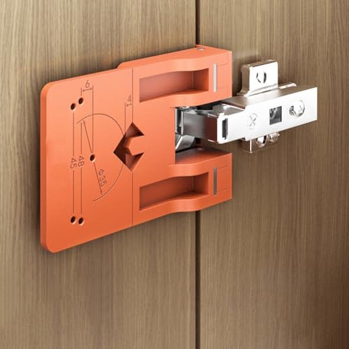 Hinge Positioning Jig For Cabinet Makers With Symmetric Layout And Dual-Side Reference Marks To Enable Balanced Door Hanging(C) - view 2