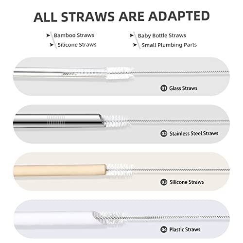 Straw Cleaner Brush Set, 8-Piece Long Cleaning Brush for Straws on Tumbler, Water Bottle, Sippy Cup, and Pipes, Tubes or Hummingbird Feeders - view 4