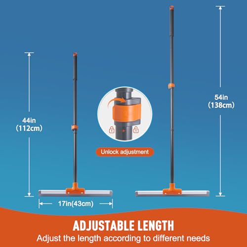 Rubber Floor Squeegee with Extendable Long Handle - view 2