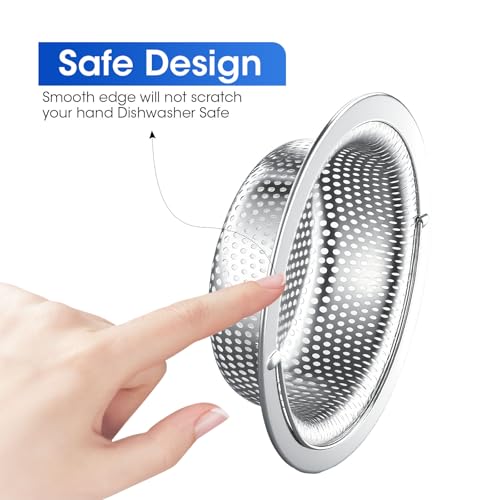 2 Pack 4.5 Inch Kitchen Sink Drain Strainer with Handle - view 3