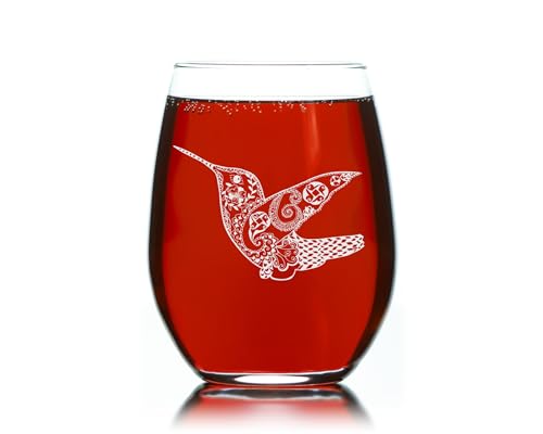 Hummingbird Design 17 oz Stemless Wine Glass, Style H1 (Pack of 4) - view 4