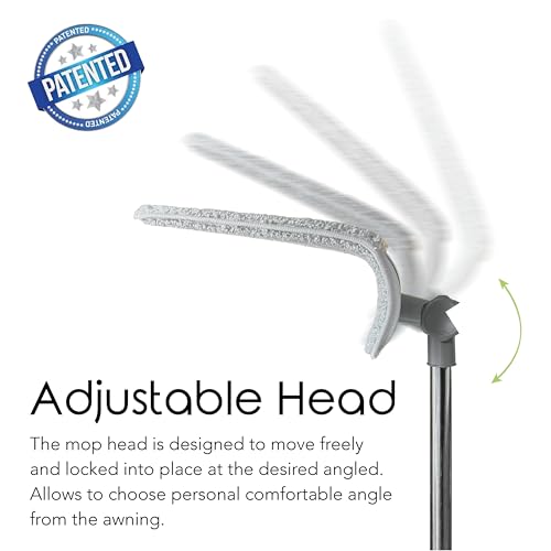 Easy Squeegee Customized Professional RV and Home Awning mop Rotating and Lockable Head, extendable Pole with Dual Sided mop pad, Reusable Awning mop pad, Machine Washable - view 3