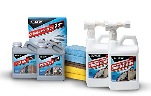 Exterior Cleaning Bundle Clean & Protect w/ 1 gallon House Wash & Vinyl Siding Outdoor Cleaner (2-64oz Hose-End Bottles)