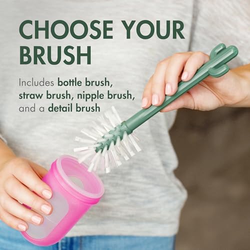 Cacti Bottle Cleaning Brush Set, Terracotta, 4 Piece Set - view 3