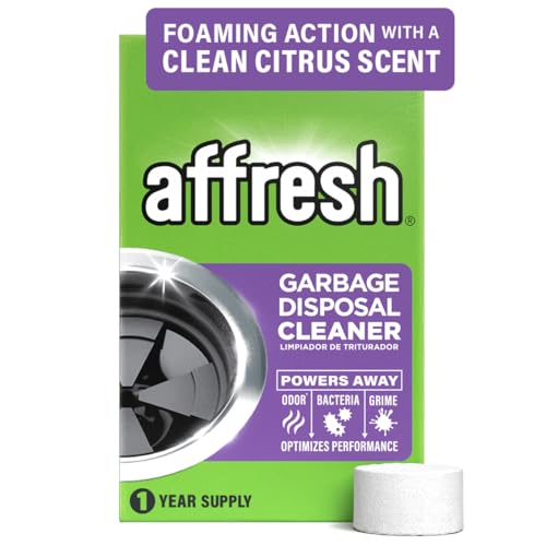 Garbage Disposal Cleaner, Helps Power Away Odor Causing Bacteria, Debris & Grime in Grind Chamber, Impeller & Drain Pipe, 12 Tablets, 1 Year Supply