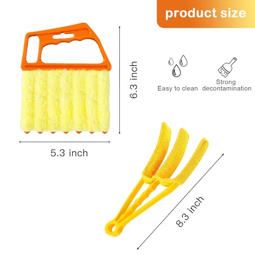 4 Pcs Blind Cleaner Duster Tool, 7-Finger Dusting Cleaner Tool for Window & Air Vent, Washable Handheld Microfiber Duster Blinds Air Conditioner Fan Keyboard Duster Dirt Tool - view 2