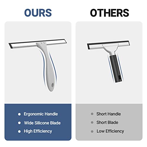 Squeegee for Shower Glass Door, All-Purpose Squeegee with Hook for Shower Doors, Windows, Mirrors, Tiles and Car Glass, 10 Inches - view 3
