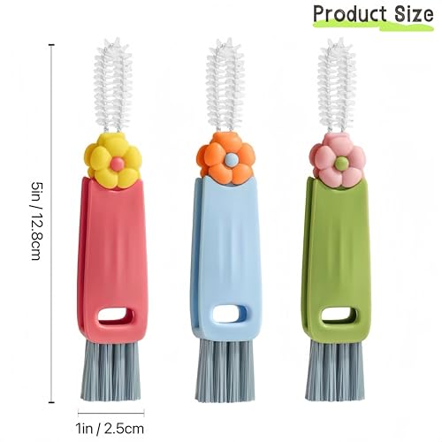 3 in 1 Cup Lid Gap Cleaning Brush Set, Multifunctional Bottle Brush, Water Bottle Cleaner Brush, Home Kitchen Crevice Cleaning Brush (3 PCS) - view 2