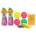 Cleaning Supplies Kit - Cif Floral Bundle - Includes Scrub Mommy Dish Sponges, Microfiber Towels, Kitchen Sink Caddy & Cif Cream All Purpose Cleaner, Pink Lilly (9 Count)