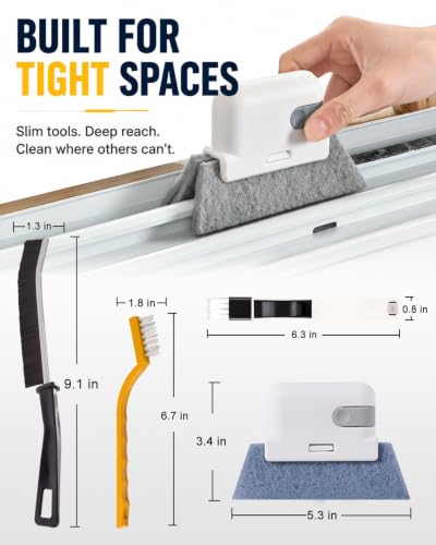 Window Track Cleaner, 14 PCS Window Sill Cleaner Tool & Brush Kit - view 6