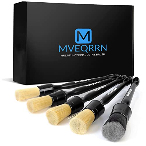5pcs Car Detailing Brush Set,Boar Hair Detailing Brushes