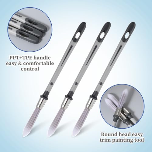 3 Pack Trim Paint Brush 0.37 Inch Trim Painting Tool for Baseboards - view 3