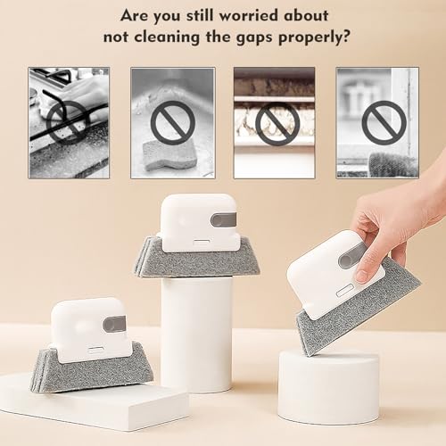 Window Cleaning Brush,Multifucation Groove Cleaning Brush for Household Use, 3 in 1 Window Sliding Door Track Cleaner, Sill, Tile Lines, Shutter, Car Vents, Keyboard, Small Spaces Clean Kit - view 5
