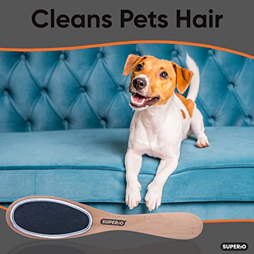 3 in 1 Lint Brush and Shoe Horn for Suit, Wool Coat, Sweaters, Shoes - Double Sided Portable Pet Hair Remover with Wood Handle - view 5