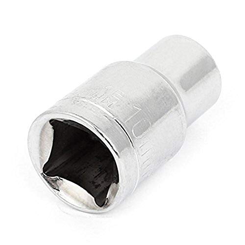 Shallow Socket, 1/2-inch Drive 6-Point 10mm Metric Socket, Chrome Vanadium Steel Chrome Finish, for General Repairs - view 2