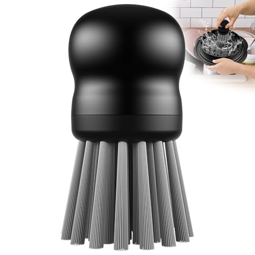 Mini Dish Brush for Cleaning Chicken Shredder, Long Bristles, 1Pack, Black