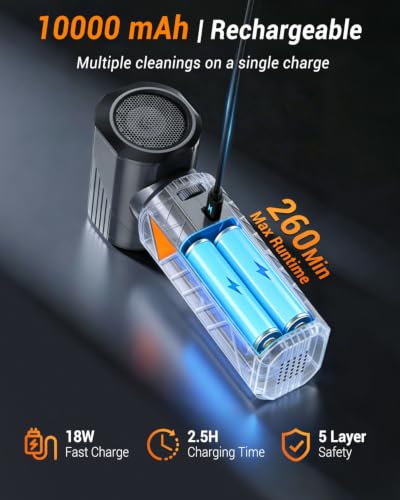 Compressed Air Duster, 350W Cordless Electric Air Blower, Rechargeable Mini - view 4