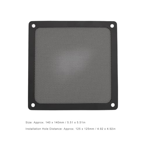PC Dust Filter, 140mm Magnetic Computer Fan Dust Filter, Fine Mesh PVC Vent Grill, 5.51x5.51in, 4 Pack Black for PC Case, Desktop Tower - view 7