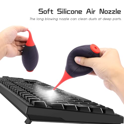 2 Pack Silicone Air Blower Blaster Pump Dust Cleaner with Cleaning Brush Cloth, Camera Cleaning Kit Camera Lens Blower, for Sensor LCD Screen Microscopes Musical Instruments Keyboards Laptop - view 3