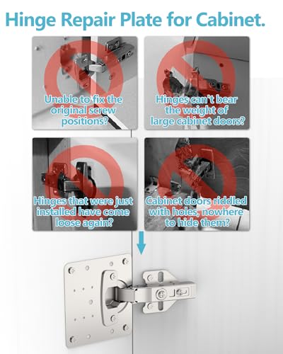 2 pcs Soft Close Cabinet Hinges + 4 pcs Hinge Repair Plates+Screws - view 4