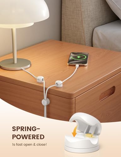 6 Pack Rotatable Cord Organizer, [1s Lock] Spring Cable Clips - view 5