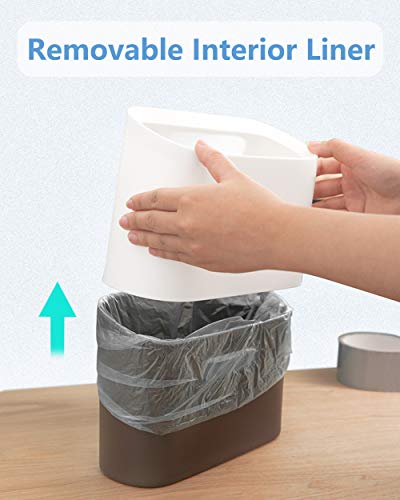 0.4 Gal Mini Trash Can for Desk with Inclined Opening (White) - view 5