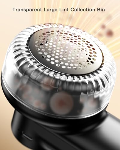 Rechargeable Fabric Shaver, Lint Shaver with Digital Display, Sweater Shaver with 6-Leaf Blades and Safety Lock, 3-Speeds Defuzzer Remove Fuzz, Pills from Clothes, Furniture, Sofa, Blanket - view 6