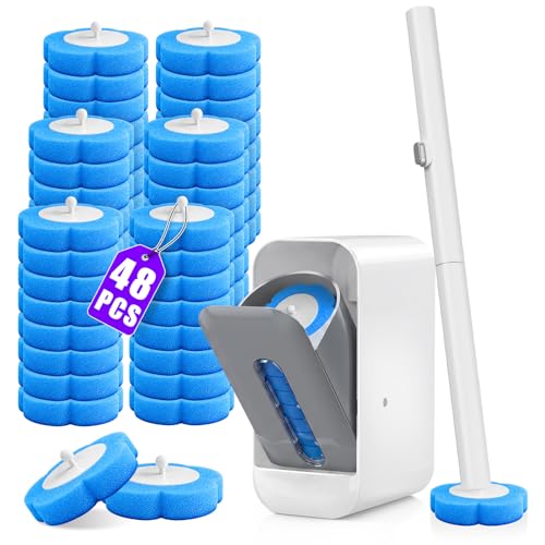 Disposable Toilet Brush-48 Refills-Touch-Free Toilet Cleaner Wand
