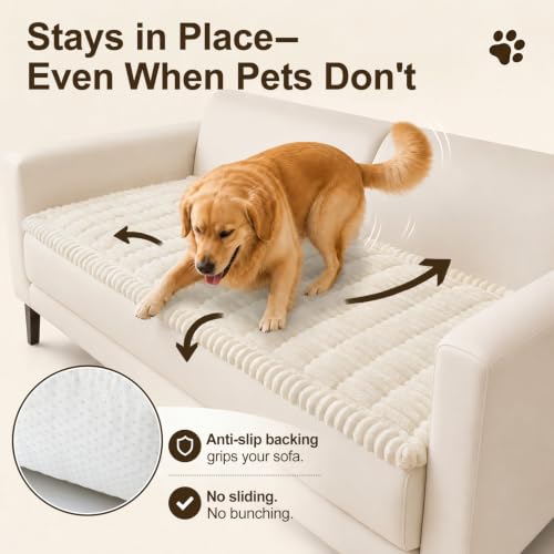 Couch Cover for Dogs, Non Slip Fuzzy Thick Pet Sofa Protector - view 3