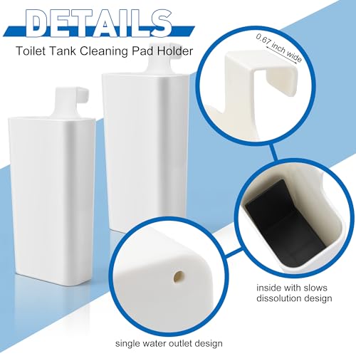 4P Toilet Tank Cleaning Pad Holder for Toilet Bowl Cleaner Tablet Holder for Inside Tank Tablet Holder Prevent Flapper Jams and Residue with 4 Lid lifters 1 Cleaning Brush and Sponge - view 3