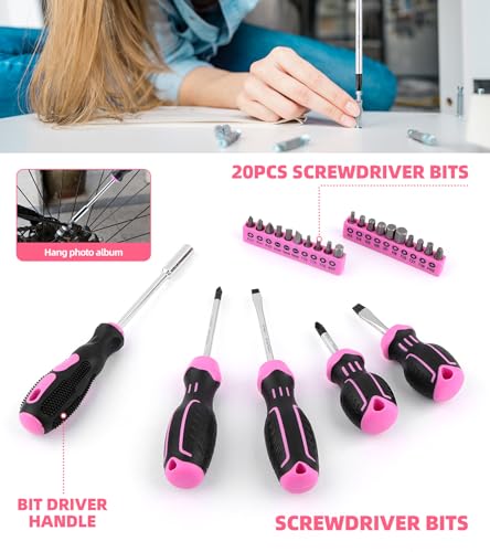 123-Piece Pink Home Repair Tool Kit for Women & Girls - view 7
