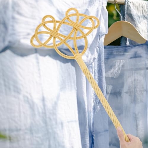 Carpet and Rug, Rattan Rug Pillow Dust Long Handle Paddle Comforter Manual Dust Sweep Tools for Quilts Bedding - view 3