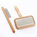 Carpet Rake Sheepskin Wool Brush and Cleaner Comb, Wood, 2PCS (Big+Small)