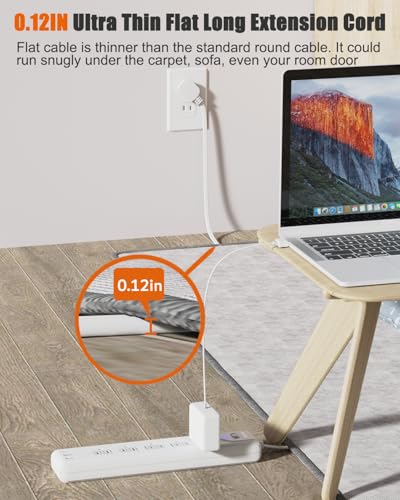 2 Prong Power Strip, 2 Prong to 3 Prong Outlet Adapter with 5ft Cord - view 6