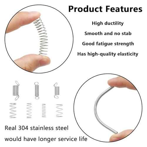 200Pcs Spring Assortment Kit, 20 Different Size Zinc Plated Extension and Compression Springs for Shops and Home Repairs Replacement Kit - view 4