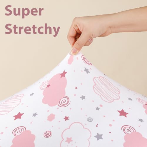 Pack and Play Sheets Fitted, Mini Crib Sheets Girl 38” x 26” 3-Pack - view 4