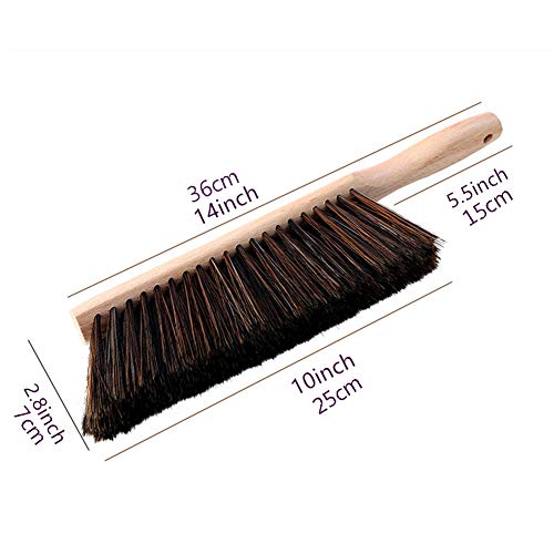 Soft Bristle Bench Brush Wooden Handle for Shop Bed Sawdust 14" Long Brown - view 3