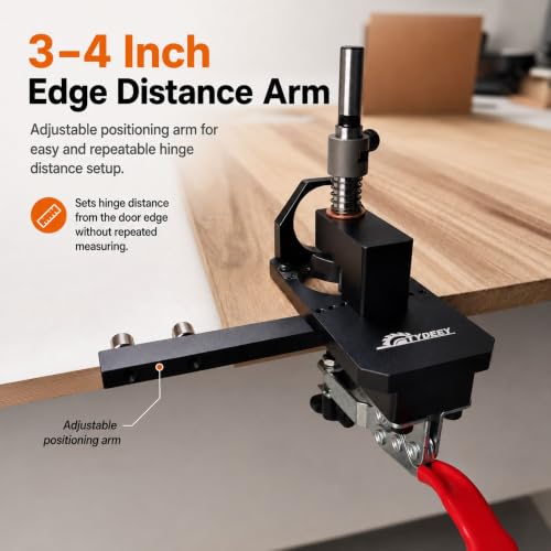 35mm Concealed Hinge Jig for Cabinet Doors, Aluminum Hinge Drilling Guide with Depth Adjustment, 3–4 Inch Edge Distance Arm, Dust Port & Toggle Clamp - view 4