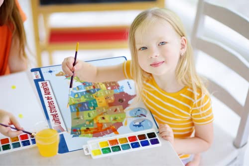 Kids Educational Placemat Set 4-Pack - 17 x 11 in Multicolor Silicone - Washable & Reusable with Secure Grip Backing - Map Placemats for Kids, Solar System, Human Body, World & US Map - view 6