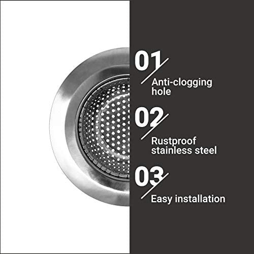 2 Pack Stainless Steel Sink Strainers, 4.5" Kitchen Drain Strainer Baskets - view 3